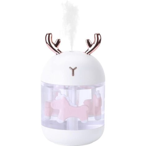 Mini Humidificateur D'air,Portable Humidificateur d’AirMaison,humidificateur d'air bébé,Arrêt Automatique Sans Eau de L'humidificateur de Bureau USB pour la Maisonla Chambre à Coucherle Bureau (Blanc) (1/5)