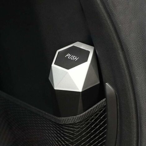 Mini poubelle de voiture, avec couvercle, anti-fuite, en plastique, pour voiture/maison/chambre/bureau (1/4)