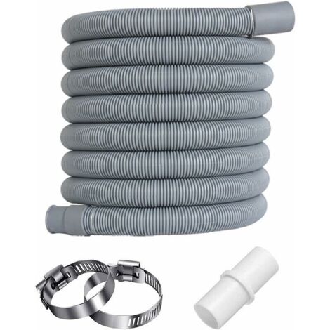 Tuyau de vidange flexible 2 m en polypropylène – Collier de serrage inclus – Compatible avec machines à laver et lave-vaisselle (1/5)