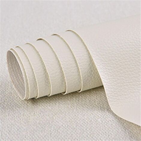 Patch De RéParation En Cuir Patchs Kit De RéParation Auto-AdhéSifs Tissu En Cuir Pu Tissus De CanapéS SièGes D'Auto Trous De RéParation DéChirures, BrûLures, Taches Beige 10 x 20 cm