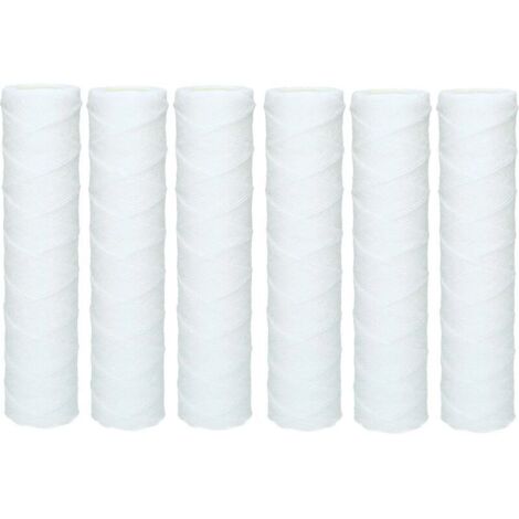 Lot de 6 cartouches sédiment bobinées 25 cm – Filtration 50 microns ...