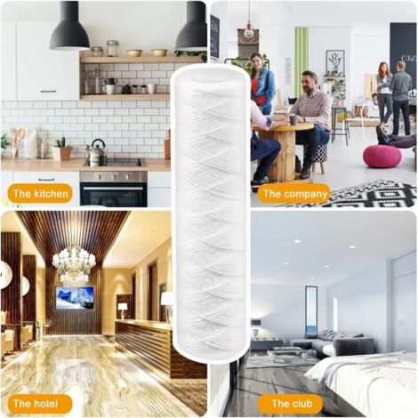 Lot de 6 cartouches sédiment bobinées 25 cm – Filtration 50 microns ...