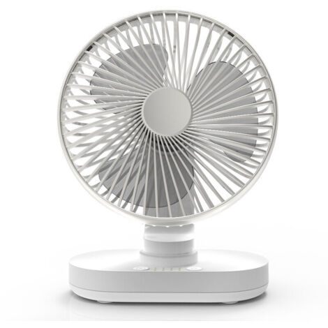 Ventilateur de table silencieux 16,5 cm – Auto oscillant 4 vitesses – Batterie 4000 mAh – Autonomie jusqu'à 20 heures – Design moderne
