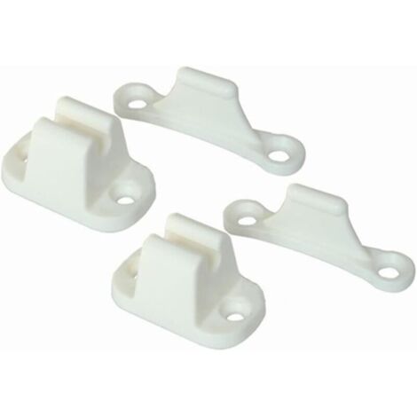 2X Kit de Retenue de Porte en Forme de T Arrêt Retenant Support de Crochet en Plastique Compatible de Support de loquet de Porte pour remorque de Camping-Car remorque de Camping-Car - Blanc
