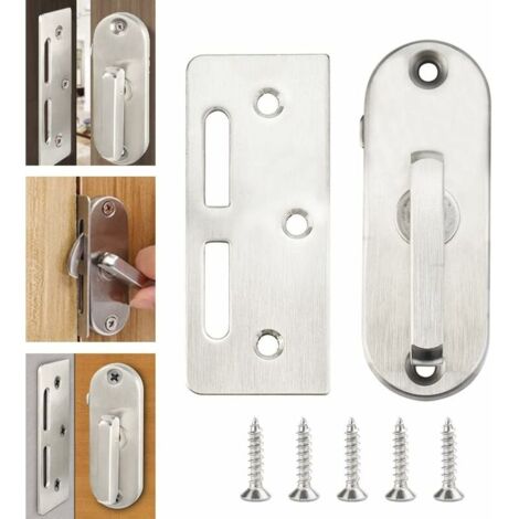 Verrou Porte en Acier Inox Loquet Porte Antirouille Verrou Porte Coulissante à Visser Verrou de Sécurité Fermeture Porte Loquet Verrou Porte Garage pour Porte Grange Sécurité Garage-8531mm (1/5)