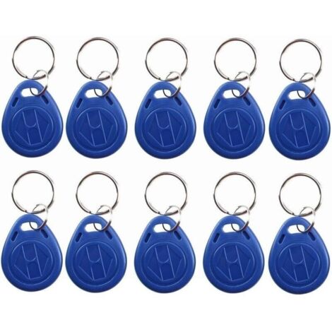 Porte-clés RFID inscriptible 125 kHz T5577/EM4305, étiquette NFC, jeton d'identification de proximité, porte-clés de contrôle d'accès pour systèmes de sécurité, bleu (10) (1/5)