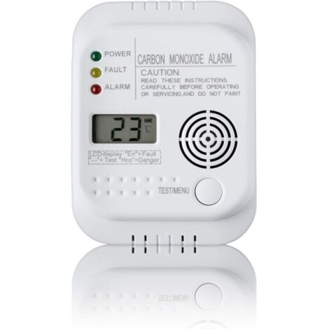 Détecteur de monoxyde de carbone autonome – Alimentation par batterie – Affichage température – Alerte sonore  85 dB