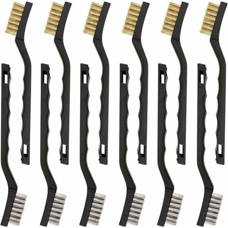 12 mini brosses métalliques en acier inoxydable et laiton (1/5)
