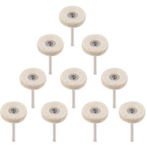 10Pcs Roue de polissage 25mm Laine Feutre Polissage Roues Foret Grinder Roues Brosses Outil Rotatif Avec Poignée (1/5)
