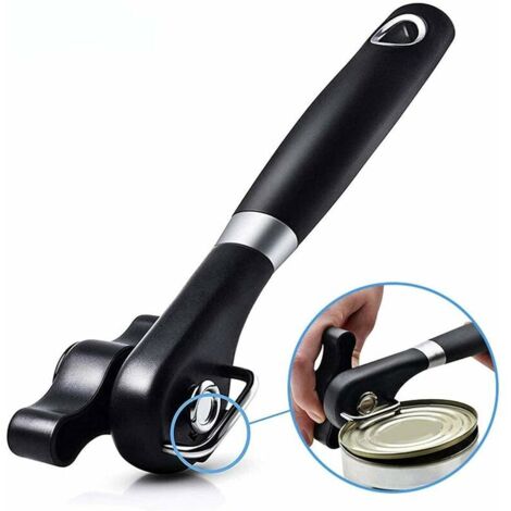 Ouvre-boîte manuel avec bords lisses, sans bords tranchants avec poignées souples, ouvre-boîte en acier inoxydable de qualité alimentaire, ouvre-boîte ergonomique professionnel pour cuisine (1/5)