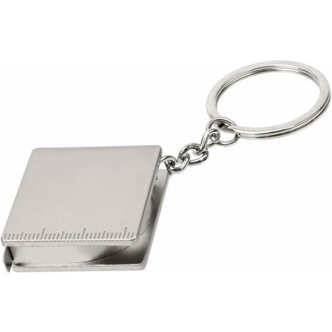 Mètre ruban en acier inoxydable 70cm, mini règle avec porte-clés, 33 × 33 mm. (1/4)
