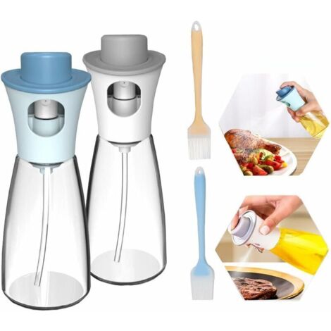 4PCS Vaporisateur Huile Pluvérisateur d'Huile Spray Huile Olive Distributeur Avec Pinceau à Pâtisserie Pinceau De Cuisine Silicone Brosse De Barbecue Pour Cuisine La Cuisson Barbecue Pâtisserie