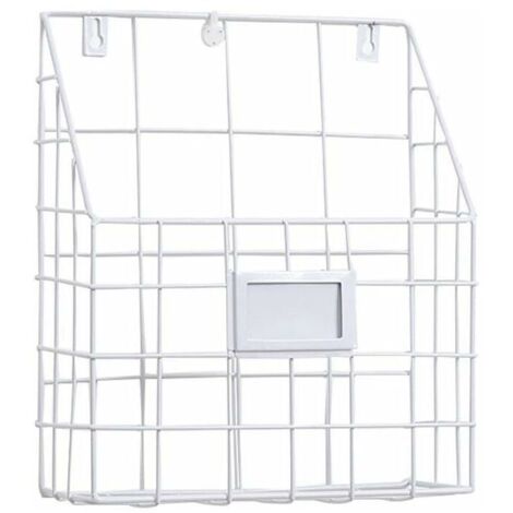 1pc Porte Magazine/Porte Revue Metal pour Le Bureau et l'entrée (Blanc) (1/5)