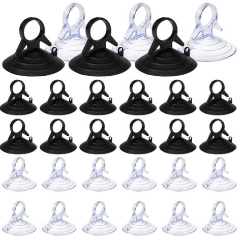 60 Pièces Ventouse pare Soleil, 45mm Ventouse Sans Crochets Ventouse, PVC Ventouses Mini Ventouse Transparente et Noire Ventouse, Ventouse pour Vitre (1/5)