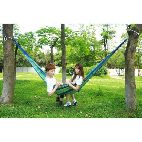 Extérieur Doux en Coton Tissu hamac brésilien Double Largeur 2 Personne Voyage Camping hamac (1/4)
