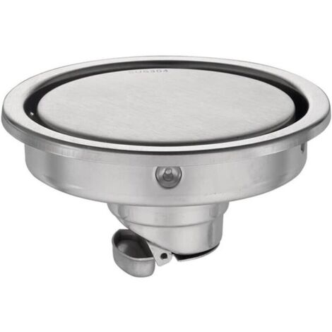 Siphon de sol en acier inoxydable 304 – Grille ronde – Anti-odeurs – Capacité de drainage 98% – Pour salles de bain et cuisines (1/5)