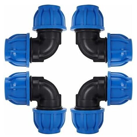 4 Pcs à 32mm Tuyau d'eau Coude Connecteur en PE Plastique Raccord Rapide Accessoires pour Purificateurs d'eau Potable(ø 32) (1/5)