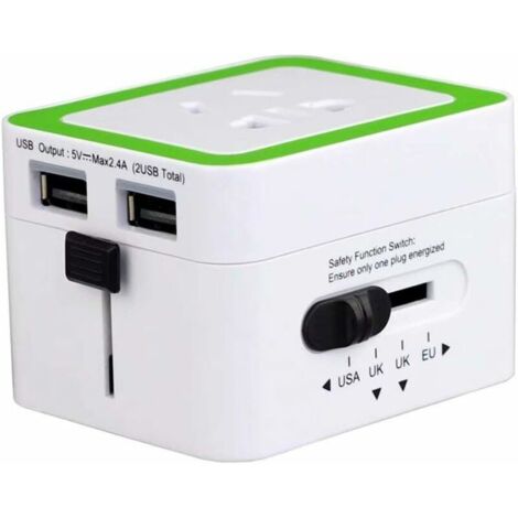 Conversion Internationale, Prise de convertisseur de Courant USB pour Plusieurs Pays, Voyages universels, Charge Rapide par USB (1/5)