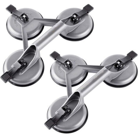 2x Aluminium Ventouses 120kg 120mm Verre Ventouse de manutention avec 3 Ventouses (1/4)