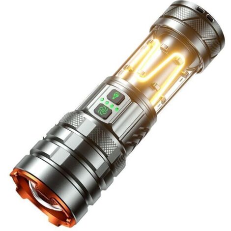 Lampe Torche LED Ultra Puissante, 9000 Lumens Lampe Torche Rechargeable avec Lumière Camping, Zoomable, Étanche Portable Tactique Militaire Lampe de Poche pour Camping Randonnée Urgence (1/5)