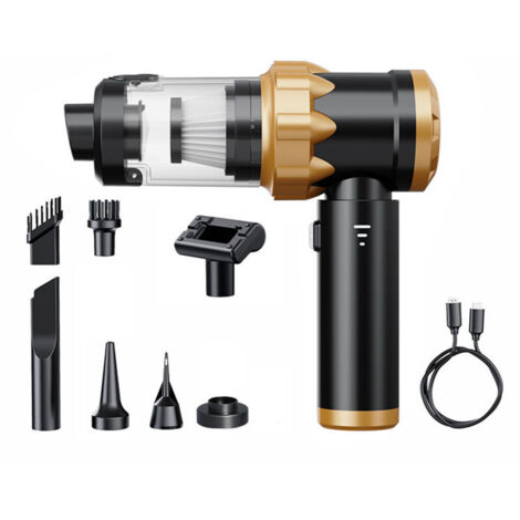 Aspirateur à main, batterie 22000 Pa, aspirateur de voiture avec moteur sans balai, aspirateur sans fil, pour bureau, cuisine, maison, noir (1/5)