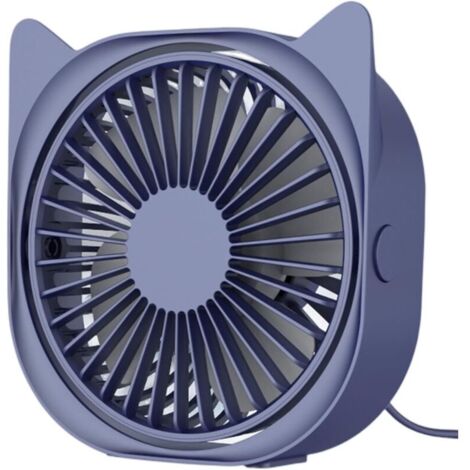 Ventilateurs de bureau personnels petits silencieux, 3 vitesses de vent, petits ventilateurs de table portables à refroidissement rapide pour bureau, dortoir de bureau (bleu) (1/5)