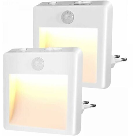 Veilleuse Prise Electriqu-Veilleuse Enfant avec Détecteur de Mouvement-Luminosité réglable,Veilleuse LED(Blanc Chaud/Froid-Réglable),Plug and Play Lampe Nuit pour Chambre Bébé,Cuisine,Couloir-Lot de 2 (1/5)