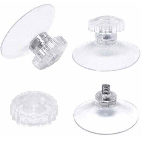 lot de 30 Ventouses avec Filetage et écrous moletés Ø 45 mm, Transparentes, pour Voiture, Camping, vitre, Pare-Soleil (1/5)