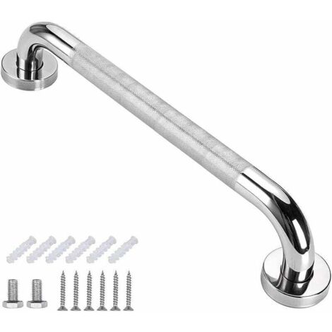 Barre de maintien en acier inoxydable 304 40 cm – Surface moletée antidérapante – Installation murale facile – Pour douche et baignoire (1/5)