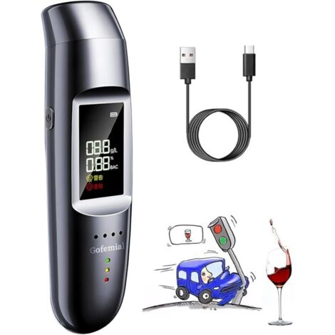 Ethylotest Electronique, Ethylotest Electronique Homologué NF Ethylometre Alcootest Portable Numérique Testeur d'alcool avec Ecran LCD d'Affichage, La Diffusion Vocale Alcoometre (1/5)