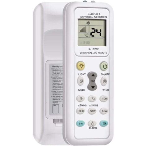 Télécommande universelle pour climatiseur K-1028 – Compatible avec 1000 marques – Écran LCD – Coque en résine polymère ABS (1/5)