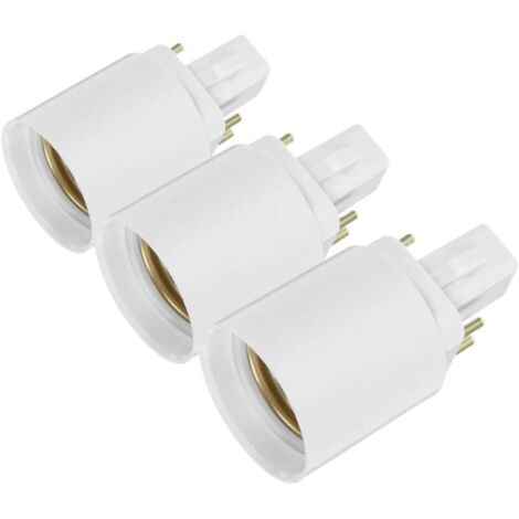 Adaptateur de Douille de Lampe G24Q vers E27 3 Pièces Connecteur Sécurisé pour Ampoules LED Usage Domestique et Professionnel (1/5)