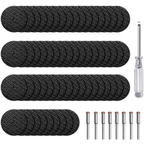 60pcs Disques de Coupe pour Dremel, Mini Disques à Tronçonner Métal, Lame de Coupe pour Accessoires Outils Rotatifs avec 8pcs 3mm Mandrin (1/5)