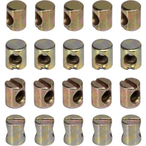 Lot de 20 écrous M6 à fente pour meubles, chaises, lits, berceaux (1/5)
