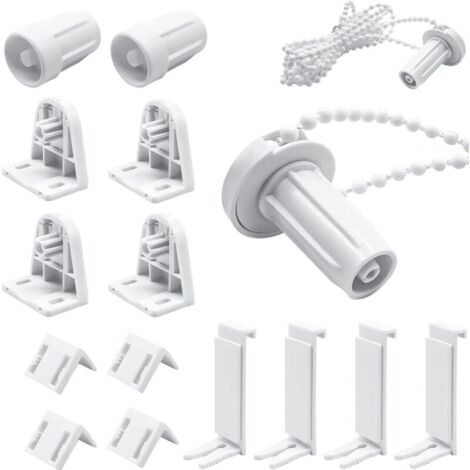 2 Ensembles Kit de Réparation de Store Enrouleur en Plastique de 17 mm, Aucun Kit de Perçage n'est Nécessaire, pour Stores Enrouleurs, Volets Occultants, Blanc