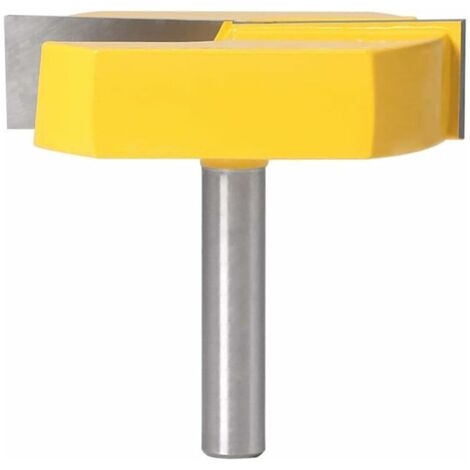 Fraise Defonceuse 8mm, Fraise Rabotage de Surface de Nettoyage de Fond, T-Track Routeur à Rainure en T Forme Routeur Bits, 8x57mm en Bas, Lame Jaune (1/5)