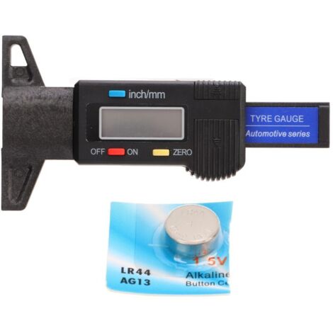 Jauge de profondeur de bande de roulement de pneu numérique 0 à 1 po Plage de mesure pouces MM Conversion Affichage numérique pour voiture (1/5)
