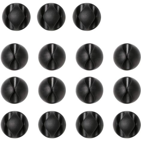 15pcs Clips Câble, Rangements de câbles et serre-câbles, Maintient et Cache-câbles pour Fils Electriques, Câbles de Charge, Chargeurs de Téléphones Cellulaires, Câbles Audio (1/5)