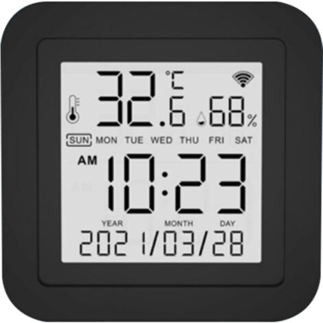 Capteur de température et d'humidité + affichage de la télécommande infrarouge IR réveil vocal WiFi deux en un (1/5)