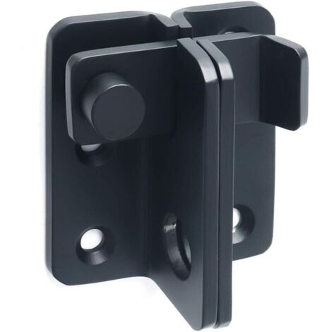 Verrou de Porte Coulissante Cadenas Moraillon Serrure de Porte Loquet de Verrouillage de Boucle Crochet Antivol, Finition Noire Mate en Acier Inoxydable, EMS3005-B (1/5)