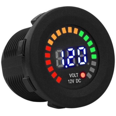 Voltmètre Testeur LED, Voltmètre Testeur, LED 12v Testeur de Tension D'affichage, avec Système de Torsion et de Verrouillage pour Bateau, Véhicule, Moto, Camion, Voiture, Caravane de Camping-car (1/5)