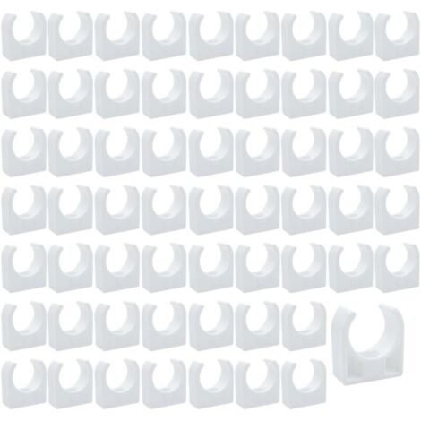 Clips de Tuyau en Plastique-60 pièces Support en U pour tuyau en PPR,Pour la plomberie et la tuyauterie,Vis non incluses(Diamètre intérieur 20mm) (1/5)