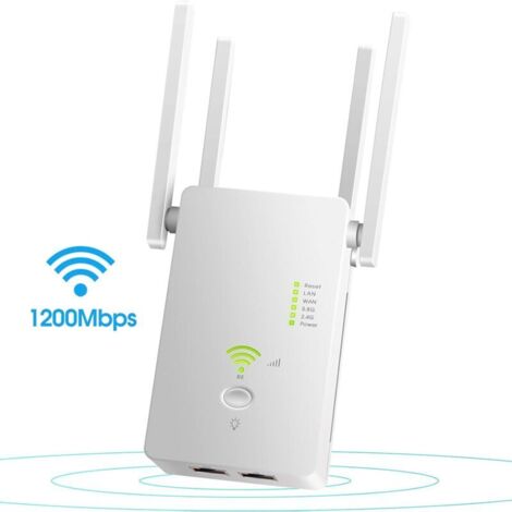 L'amplificateur de signal d'extension de portée WiFi couvre jusqu'à 2640 pieds carrés et 25 appareils, répéteur WiFi double bande jusqu'à 1200 Mbps avec port Ethernet Booster Internet pour la maison (1/5)