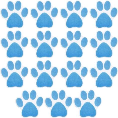 15 PièCes AntidéRapant Baignoire Autocollants Enfants Adulte Douche AntidéRapant Autocollants Patte De Chien Patins AntidéRapants ImperméAbles Pour Baignoire, Douche, Salle De Bain (Bleu, 88cm) (1/5)