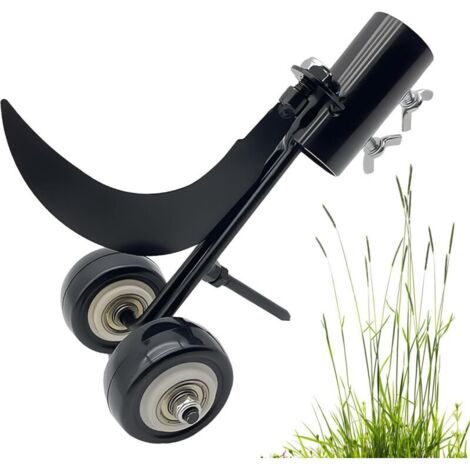 Désherbeurs roulants pour crevasses,Coupe-herbe roulant 2 en 1 Tête de Désherbage de la Tête de désherbage de la tondeuse à gazon de jardin avec roues Pour les mauvaises herbes dans les crevasses (1/5)
