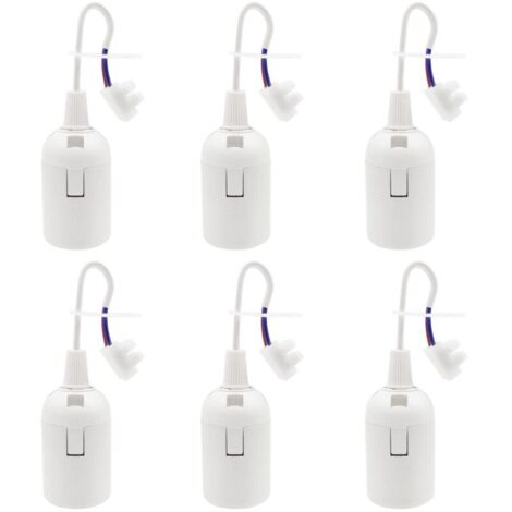 6 Pièces Douille E27 Support D'ampoule 4A 250V Douille Chantier pour Ampoules à Incandescence et Ampoules LED ou Industrie (max.60W/ Blanc) (1/5)