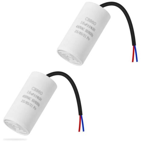 CBB60 16uf 50/60HZ condensateur de démarrage, condensateur de moteur, condensateur de moteur, condensateur microfarad avec fil (1/5)