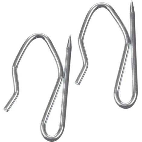 Crochets à Broches pour tentures (Lot de 50 pcs) en Zinc Ultra Résistants - pour Rideaux Lourds et plissés - 34 x 19 mm (1/5)