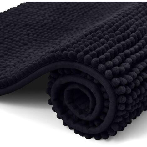 Tapis de bain en chenille, 50 x 80 cm, tapis de salle de bain extra doux antidérapant, tapis de bain super absorbants et moelleux pour le sol de la salle de bain, tapis de pied pour bain à (1/5)