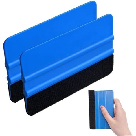 Lot de 2 raclettes en plastique pour autocollants, film vinyle souple, outil de teinture, grattoir en feutre doux (2 pièces) (1/5)